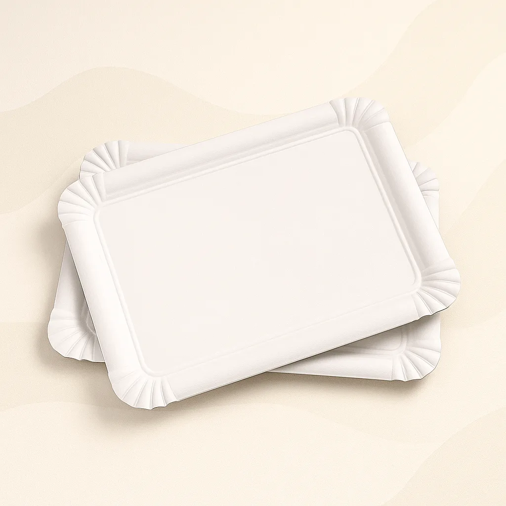 Plateaux en carton blanc